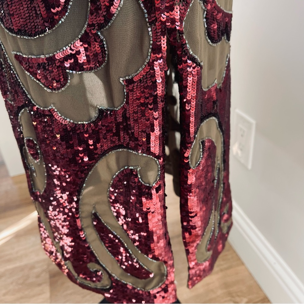 Needle & Thread Sequin Dress in Pink and Tan, Size 6 - Picture 7 of 16